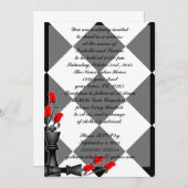 Chess and Rozen Gothic Wedding Kaart (Voorkant / Achterkant)