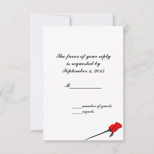 Chess and Rozen Gothic Wedding RSVP Kaartje (Achterkant)