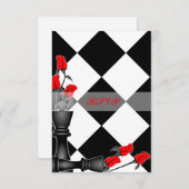 Chess and Rozen Gothic Wedding RSVP Kaartje (Voorkant / Achterkant)