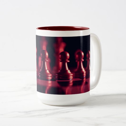 Chess Art Coffee Mok – Schaakbord Design Print" (Voorkant rechts)
