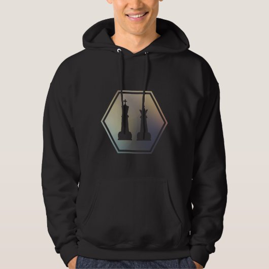 Chess Art King en Queen Chess Piecks Hoodie (Voorkant)