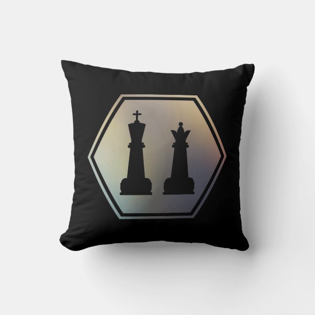  Chess Art King en Queen Chess Piecks Kussen (Voorkant)