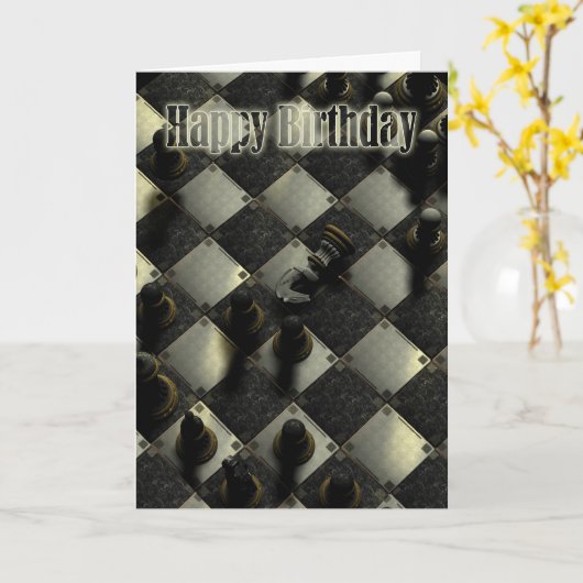 Chess Birthday Card Kaart (Gele Bloem)