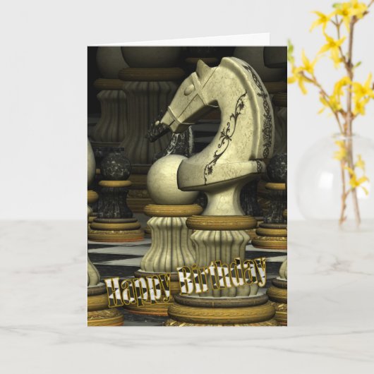Chess Birthday-kaart Kaart (Gele Bloem)