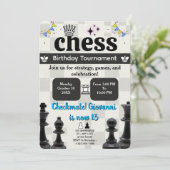 Chess Birthday Party Uitnodiging voor kinderen en (Staand voorkant)