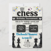 Chess Birthday Party Uitnodiging voor kinderen en (Voorkant)