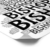 Chess Bishop Word Afbeelding Poster (Hoek)
