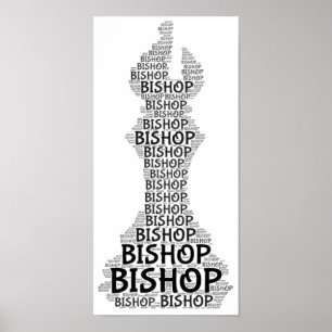 Chess Bishop Word Afbeelding Poster