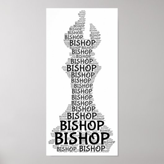 Chess Bishop Word Afbeelding Poster (Voorkant)