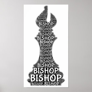 Chess Bishop Word Afbeelding Poster