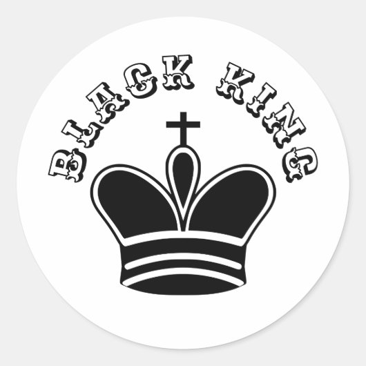 Chess Black King Ronde Sticker (Voorkant)