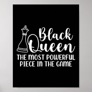 Chess Black Queen, het krachtigste stuk in de were Poster
