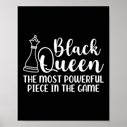 Chess Black Queen, het krachtigste stuk in de were Poster (Voorkant)