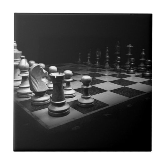 Chess Black White Chess Pineersels King Chess Boar Tegeltje (Voorkant)