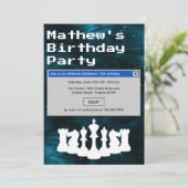 Chess Blue Nebula Chess Pineersels Retro Birthday Kaart (Staand voorkant)