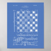 Chess Board 1923 Patent Art Blueprint Poster (Voorkant)