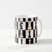 Chess Board Black en White Pattern Koffiemok (Voorkant rechts)
