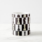 Chess Board Black en White Pattern Koffiemok (Center)