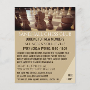 Chess Board, Chess Club Adverteren Flyer