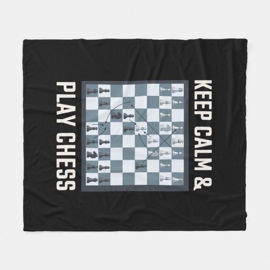 Chess Board Chess Player Fleece Deken (Voorkant (Horizontaal))