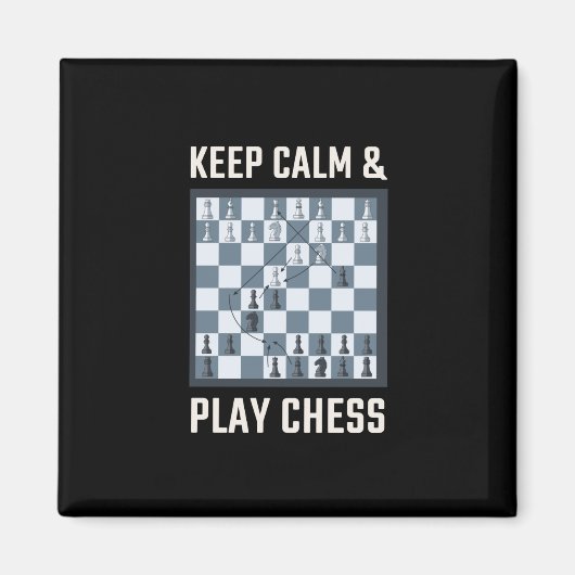 Chess Board Chess Player Magneet (Voorkant)