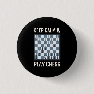 Chess Board Chess Player Ronde Button 3,2 Cm