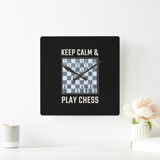 Chess Board Chess Player Vierkante Klok (Huis)