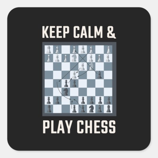 Chess Board Chess Player Vierkante Sticker (Voorkant)