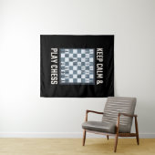 Chess Board Chess Player Wandkleed (In Situ (horizontaal))