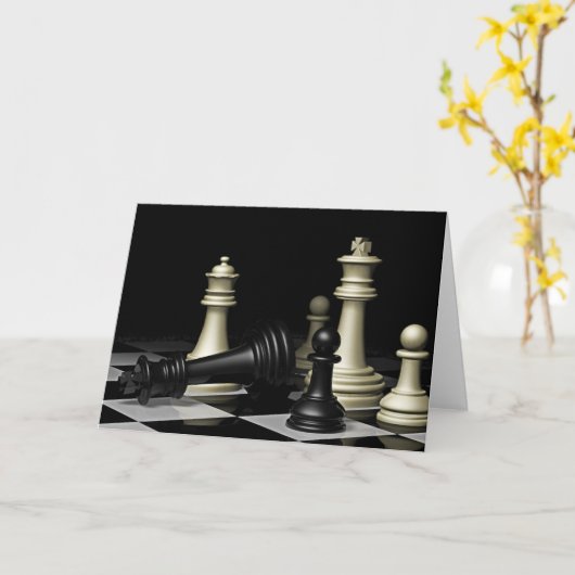 Chess Board Game Buddha Quote Note Kaart (Gele Bloem)