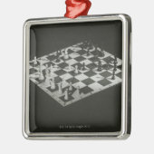 Chess Board Metalen Ornament (Links)