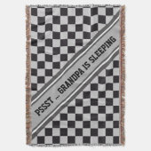 Chess Board Pattern + uw achtergrondkleur en tekst Deken (Voorkant Verticaal)