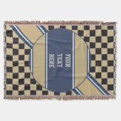 Chess Board Pattern + uw achtergrondkleur en tekst Deken (Voorkant)