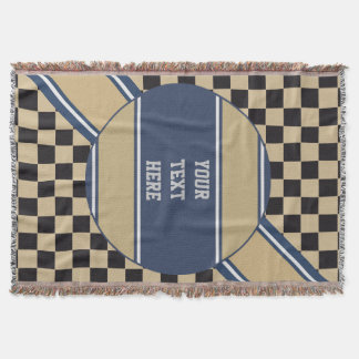 Chess Board Pattern + uw achtergrondkleur en tekst Deken