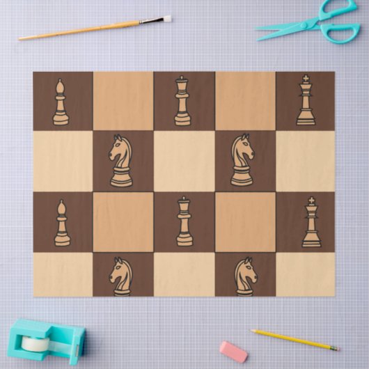 Chess Board Pieces Tissuepapier (Craft)