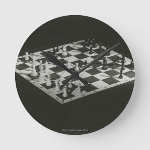 Chess Board Ronde Klok