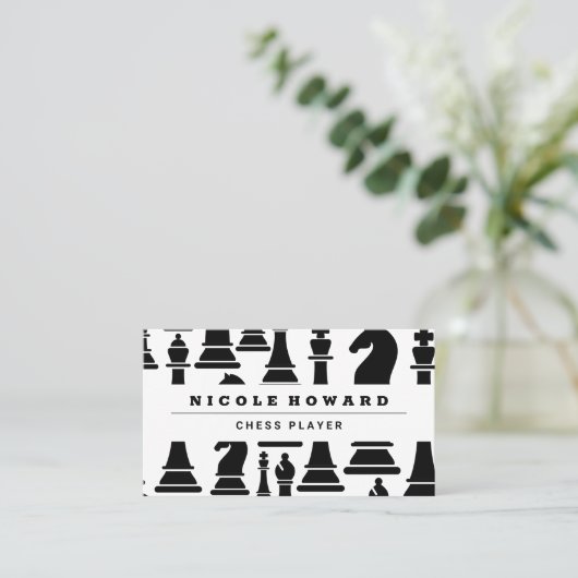 Chess Board | Schaakstukken Visitekaartje (Staand voorkant)