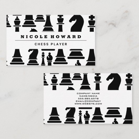 Chess Board | Schaakstukken Visitekaartje (Voorkant / Achterkant)