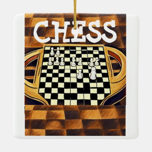 CHESS BOARD STYLE KERAMISCH ORNAMENT (Achterkant)