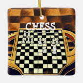 CHESS BOARD STYLE KERAMISCH ORNAMENT (Voorkant)