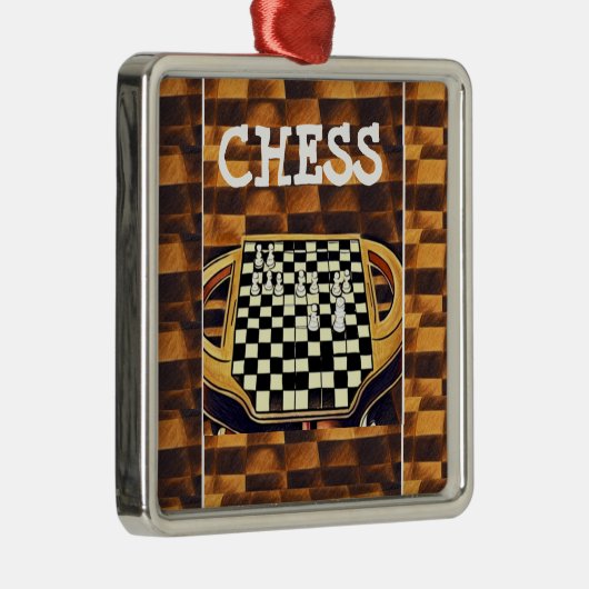 CHESS BOARD STYLE METALEN ORNAMENT (Rechts)