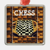 CHESS BOARD STYLE METALEN ORNAMENT (Voorkant)