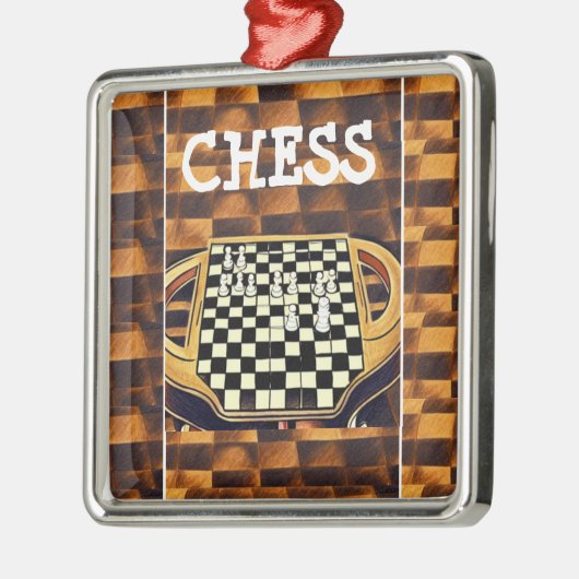 CHESS BOARD STYLE METALEN ORNAMENT (Links)