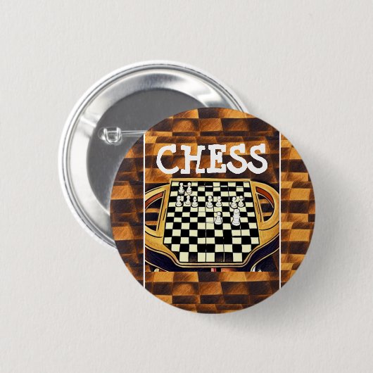 CHESS BOARD STYLE RONDE BUTTON 5,7 CM (Voorkant /achterkant)