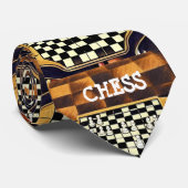 CHESS BOARD STYLE STROPDAS (Opgerold)