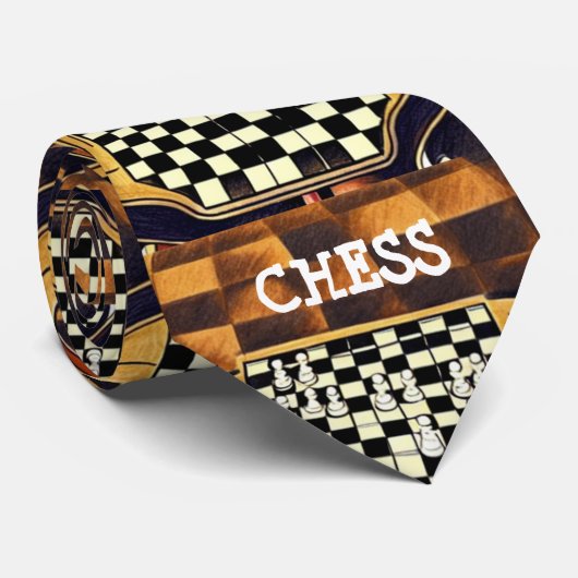 CHESS BOARD STYLE STROPDAS (Opgerold)