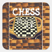 CHESS BOARD STYLE VIERKANTE STICKER (Voorkant)