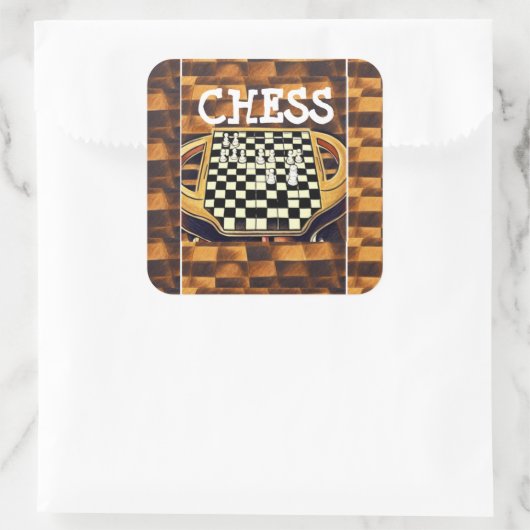 CHESS BOARD STYLE VIERKANTE STICKER (Tas)