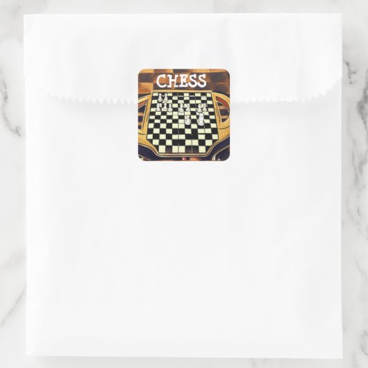 CHESS BOARD STYLE VIERKANTE STICKER (Tas)