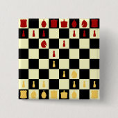 Chess Board Vierkante Button 5,1 Cm (Voorkant)